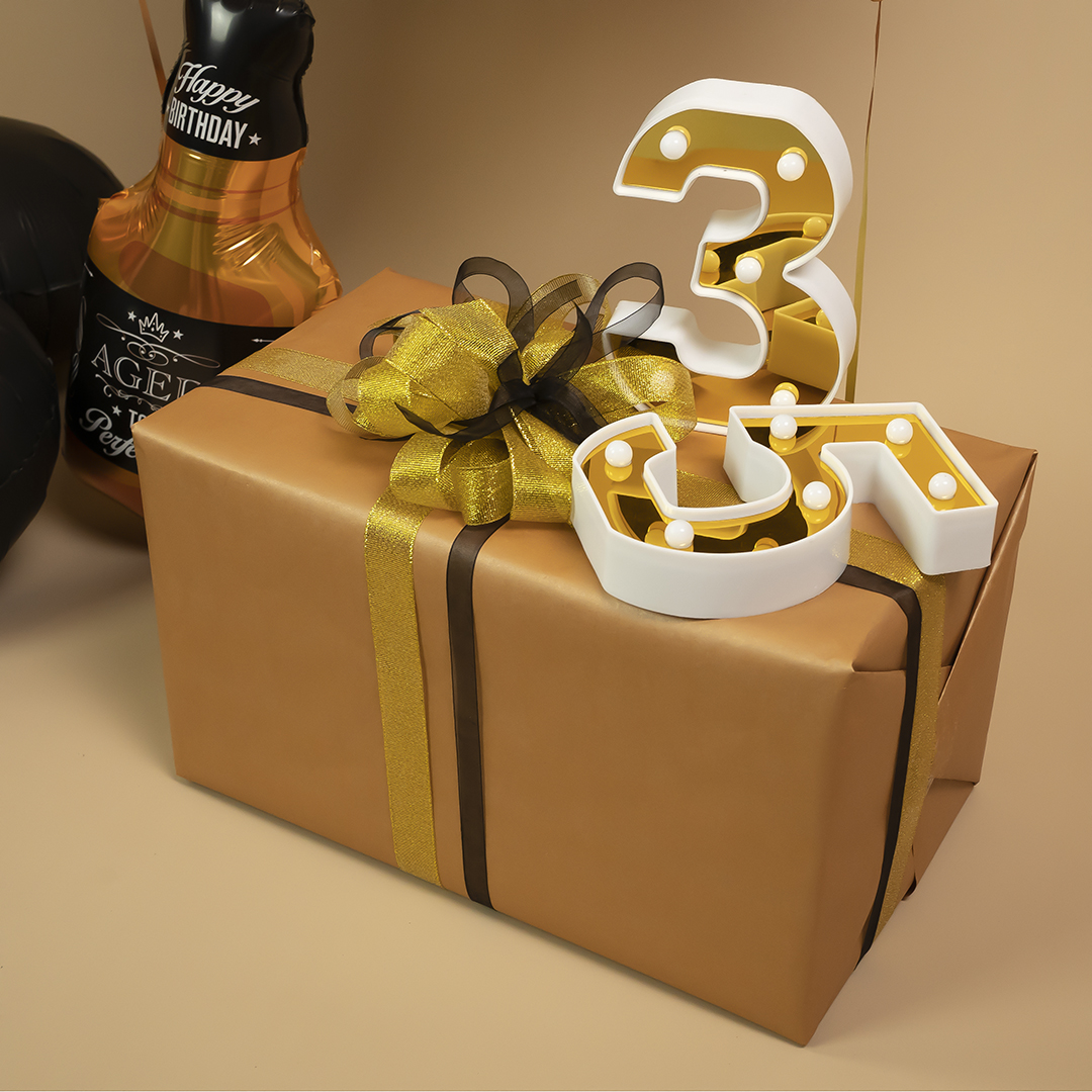 Световая фигура Цифра, 5, 16 см. Золото, 1 шт.