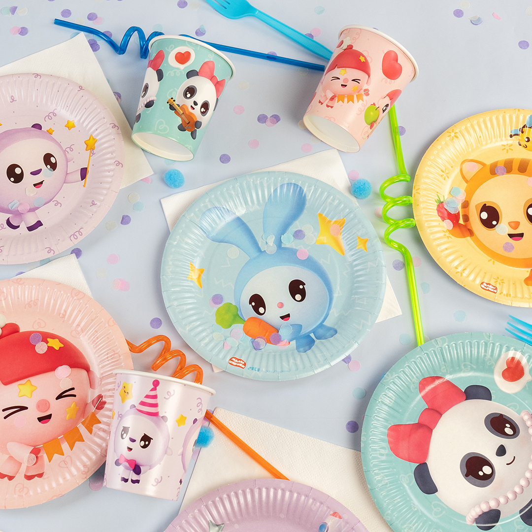 Тарелки (7''/18 см) Малышарики, Ассорти, 6 шт.