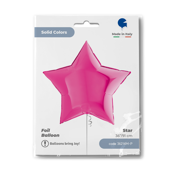 Шар (36''/91 см) Звезда, Фуше, 1 шт. в уп.
