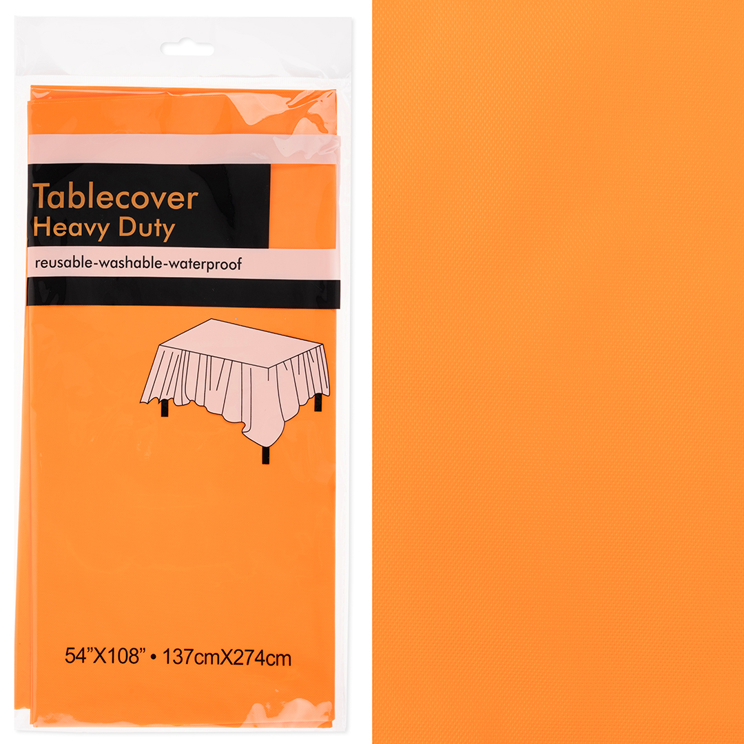 Скатерть одноразовая, Мастхэв, Оранжевый, 137*274 см, 1 шт.