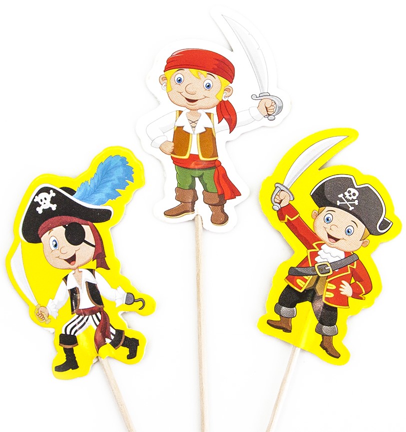 Пики Топперы, Пираты, 4*12 см, 12 шт.