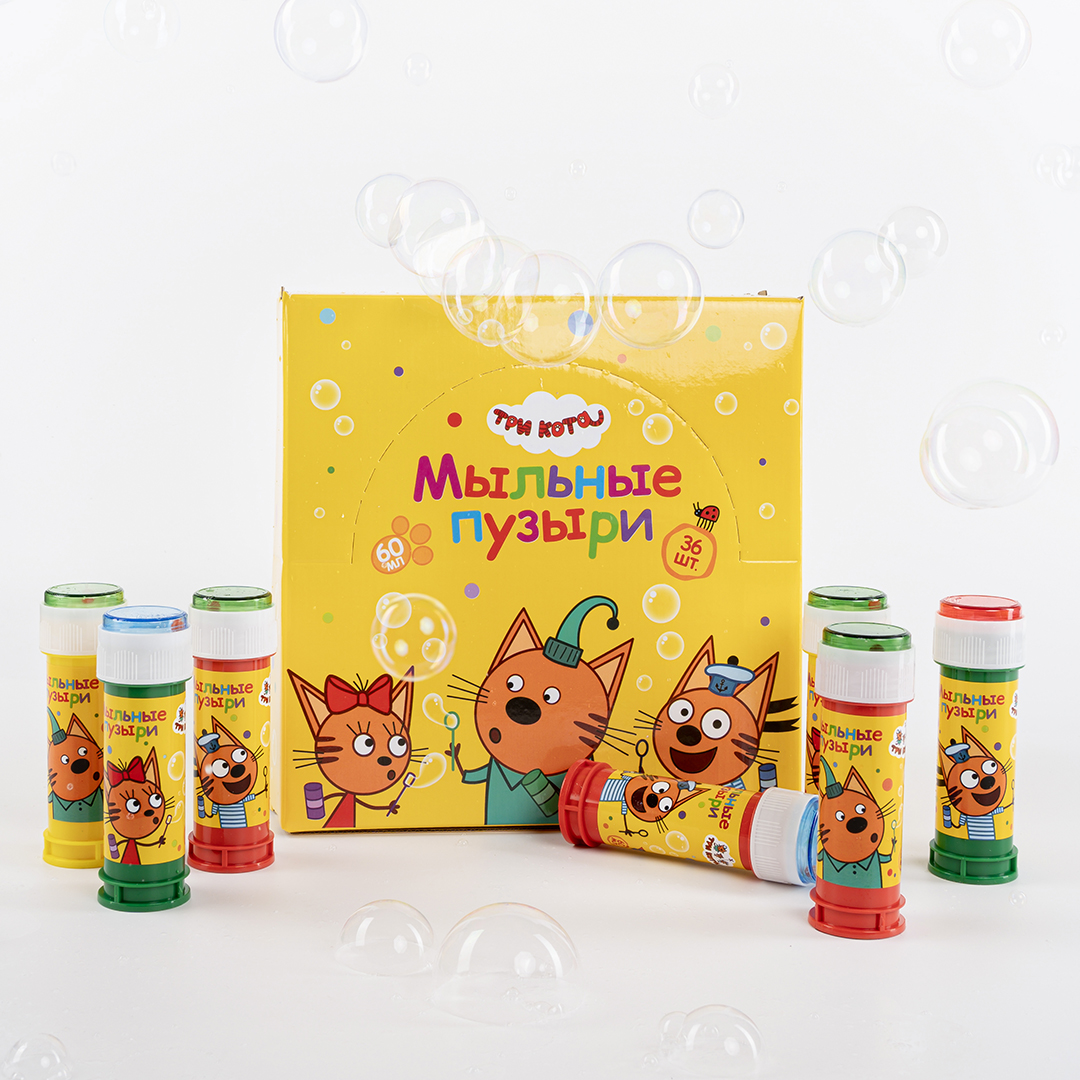 Мыльные пузыри Три Кота, Яркий праздник, 60 мл. 36 шт.
