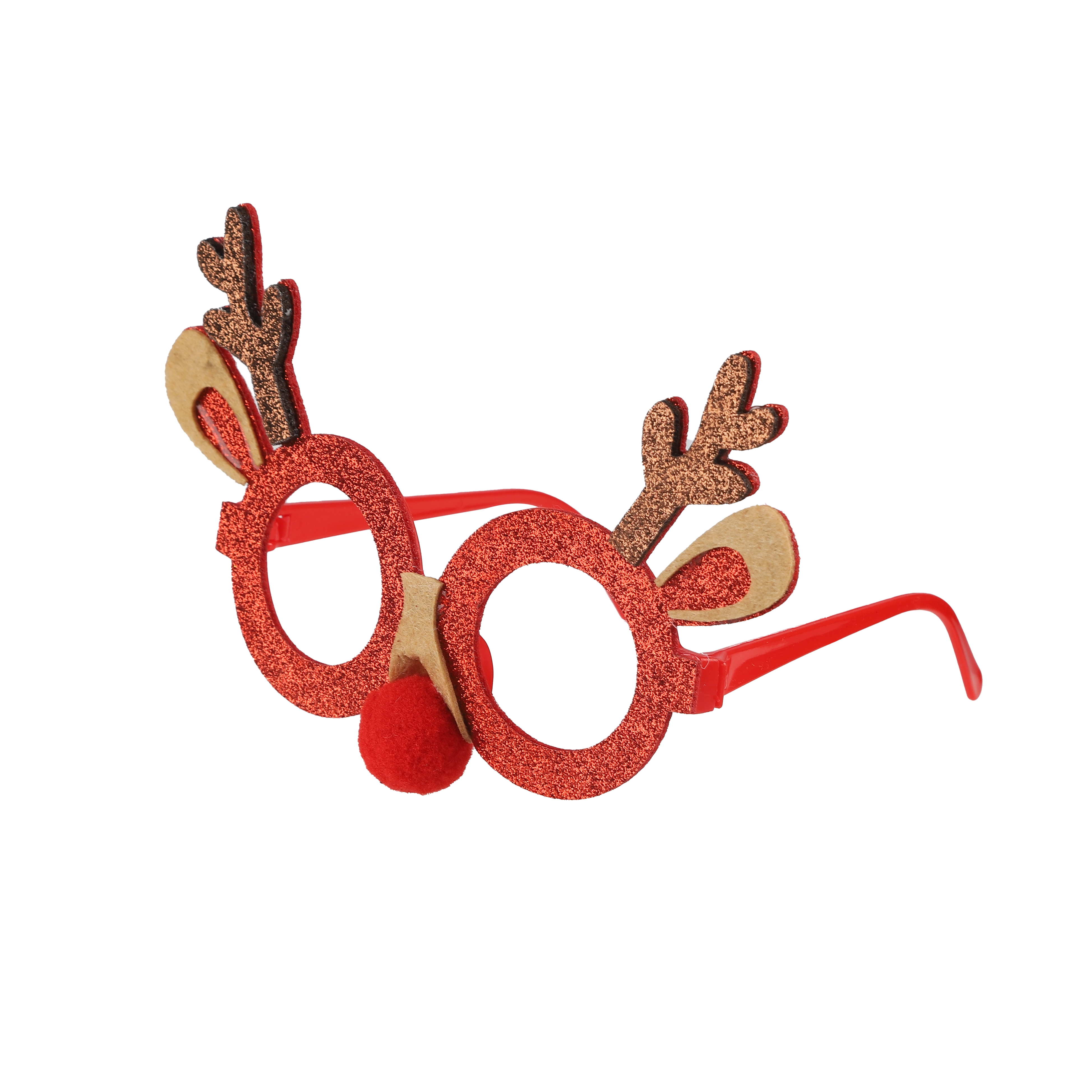 Очки, Оленьи рожки с носиком, Красный/Коричневый, 1 шт. 