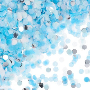 Конфетти купаж, Круг, фольга и тишью, Холодный микс, Металлик, 1 см, 50 г.