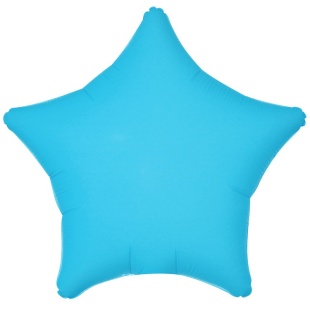 Шар (18''/46 см) Звезда, Синий, Неон, 1 шт.