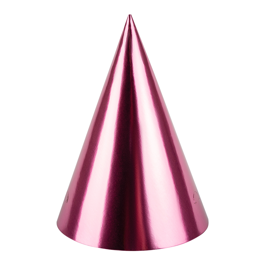 Колпаки, Розовый, Металлик, 16 см, 6 шт. в упак. 