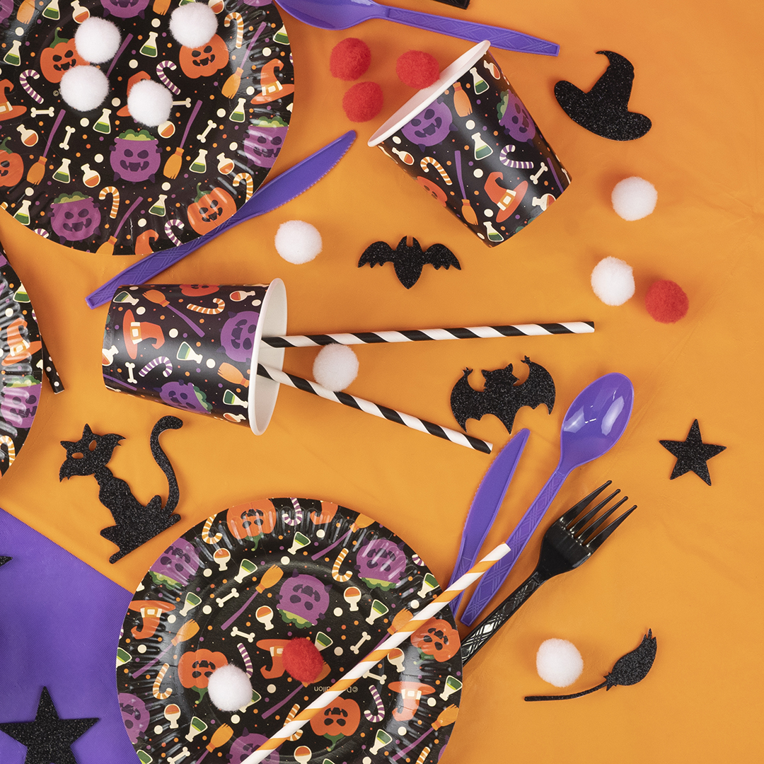 Тарелки (7''/18 см) Яркий Хэллоуин, 6 шт.