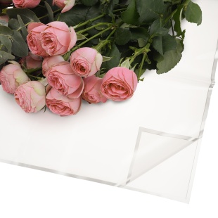 Упаковочная пленка 53мкр (0,57*0,57 м) Серебристая кайма, Белый, Матовый, 20 шт.