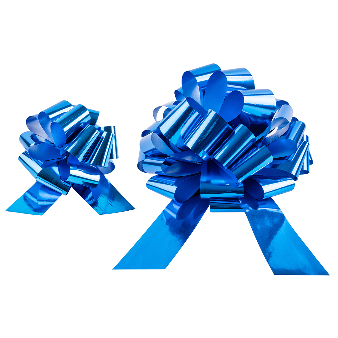 Бант Шар, Синий, Металлик, 21 см, 1 шт. в упак. 