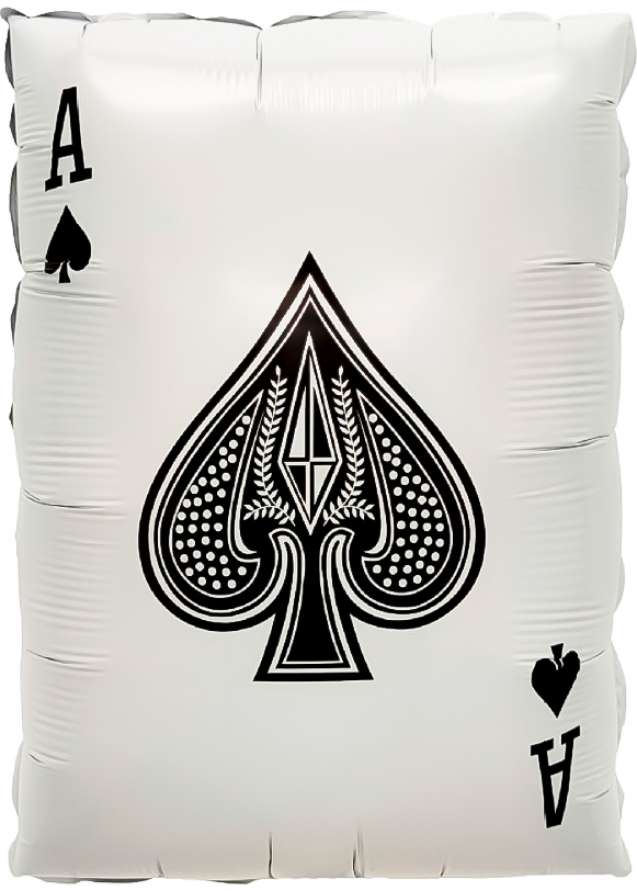 Шар (22''/56 см) Фигура, Покер, Карта Туз Пик, 1 шт.