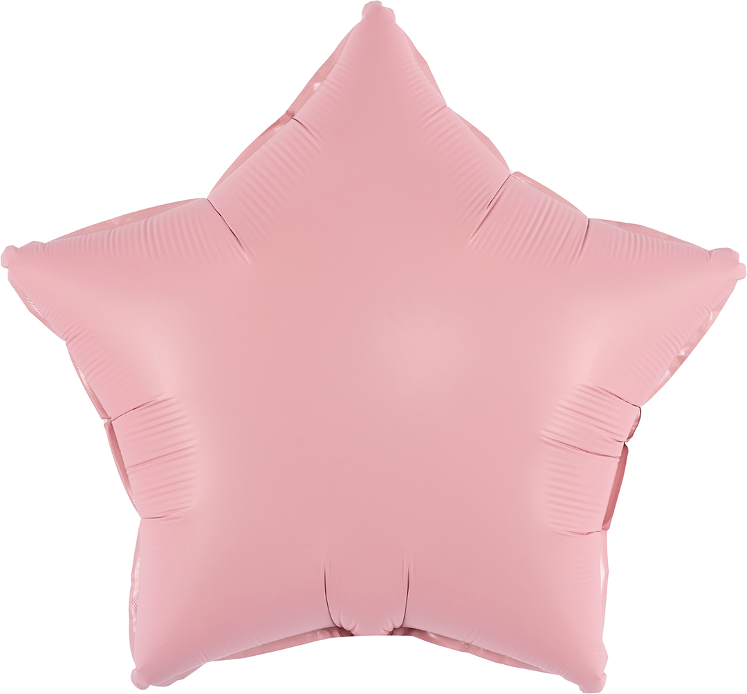 Шар (18''/46 см) Звезда, Светло-розовый, Сатин, 1 шт.