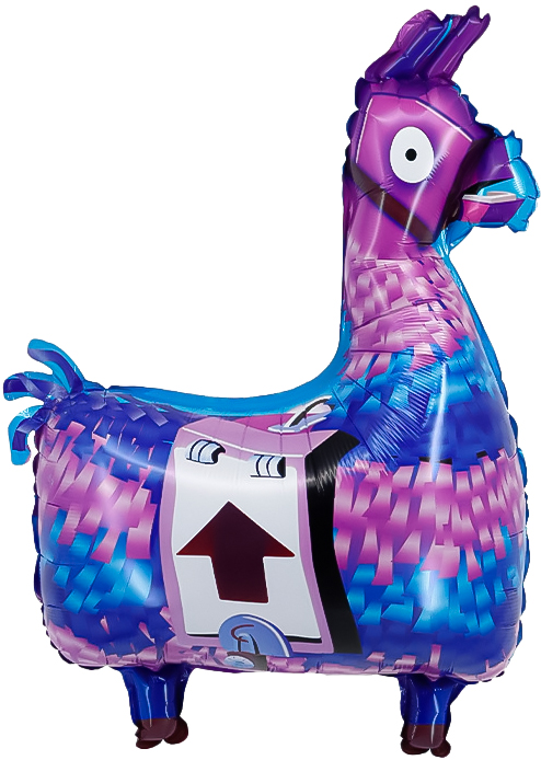 Шар (30''/76 см) Фигура, Лама с припасами, Сиреневый, 1 шт.
