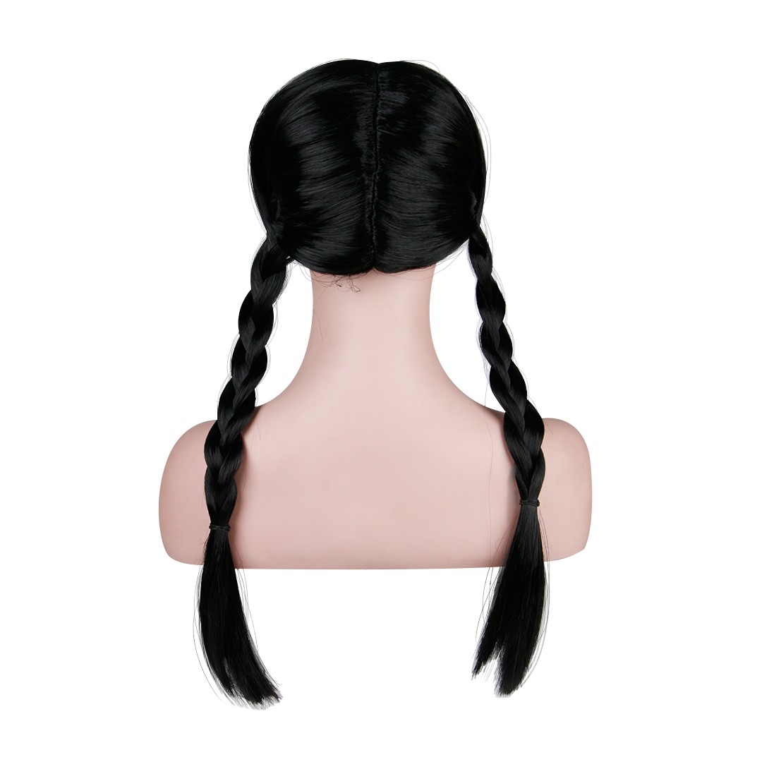 Парик карнавальный, 200 гр, Уэнсдей, Черный, 1 шт. в упак. 