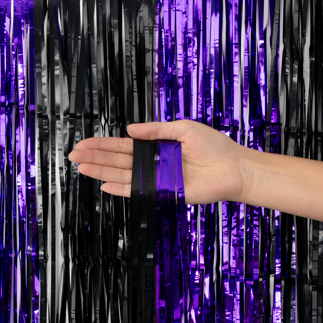 Занавес Дождик Черный/Фиолетовый, Металлик, 100*200 см, 1 шт.