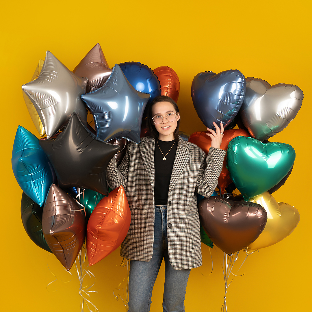 Шар (18''/46 см) Сердце, Грибной, Сатин, 1 шт.