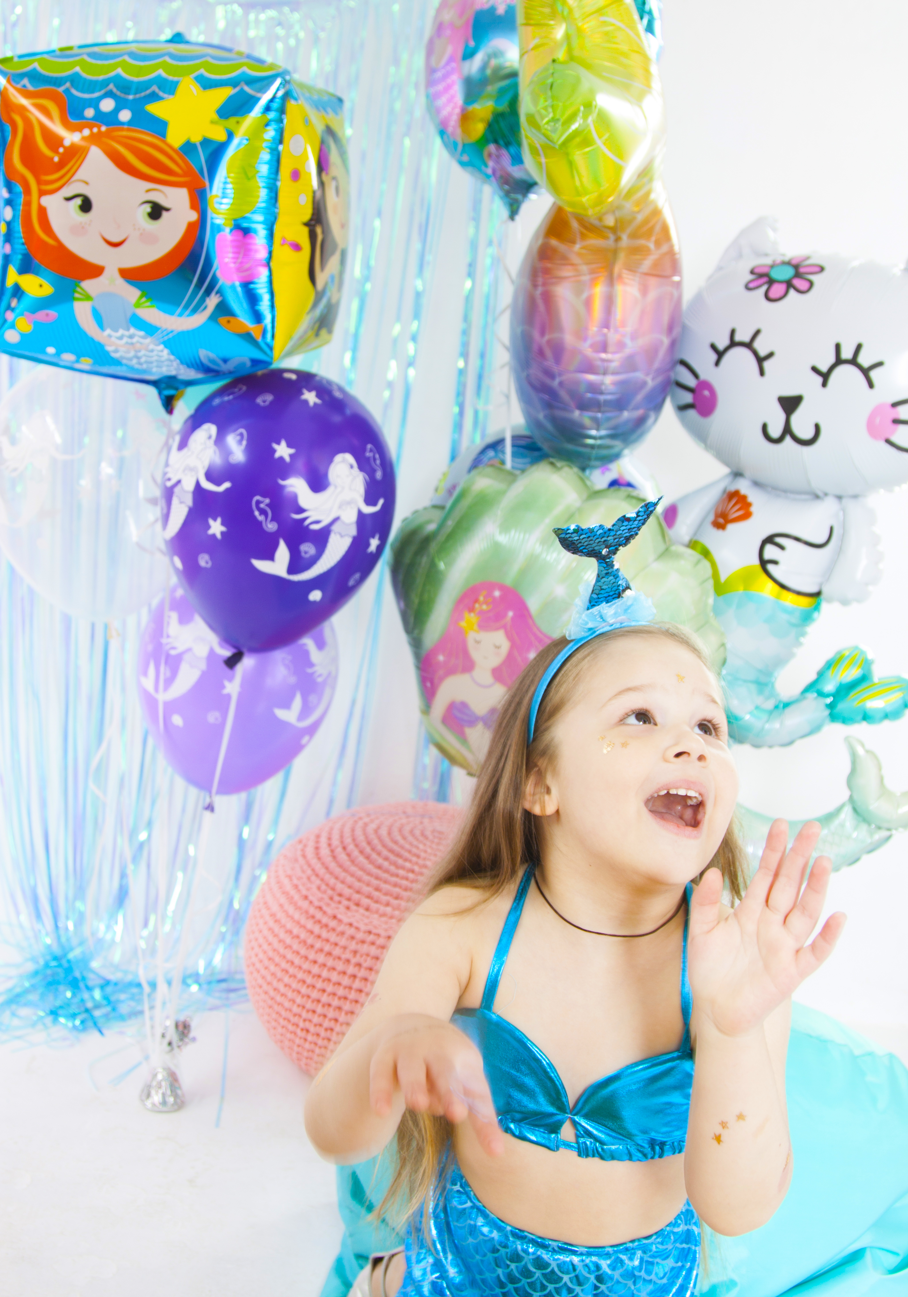 Набор (ободок, топ, юбочка), Русалочка, Голубой, 1 шт. 