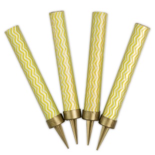 Свеча Фонтан для торта, 30 сек, Зигзаги, Сияющая иллюзия, Голография, 10 см, 4 шт.