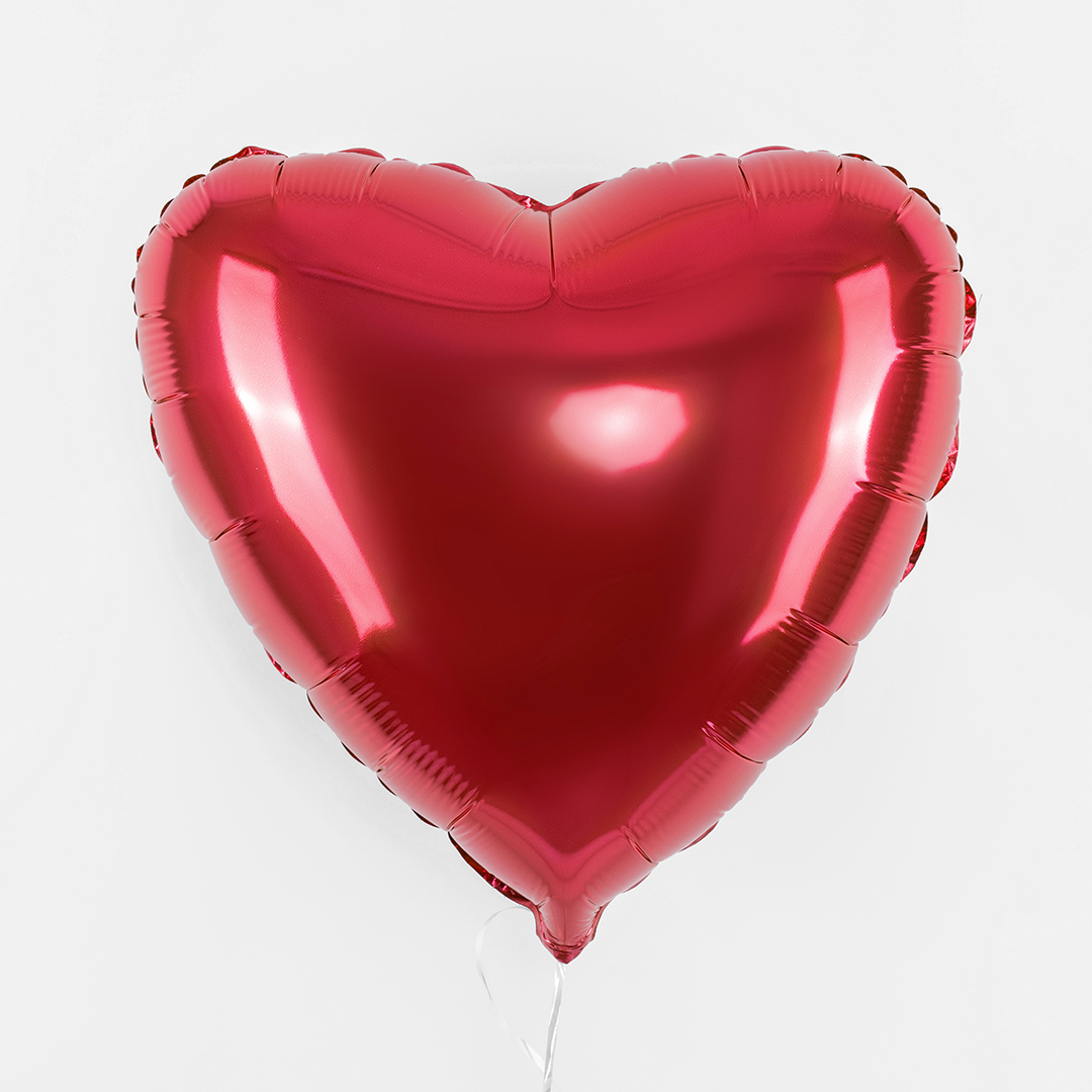 Шар (18''/46 см) Сердце, Красный, 1 шт.