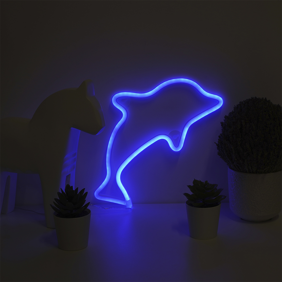 Световая фигура Дельфин, 17*28 см. Синий, 1 шт.