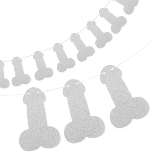 Гирлянда на Девичник, Серебро, с блестками, 10 шт.*15 см, 3 м, 1 упак.