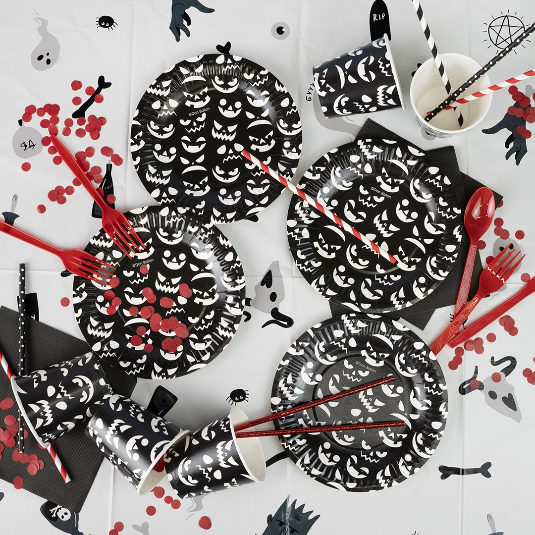 Тарелки (7''/18 см) Хэллоуин, Черный, 6 шт.