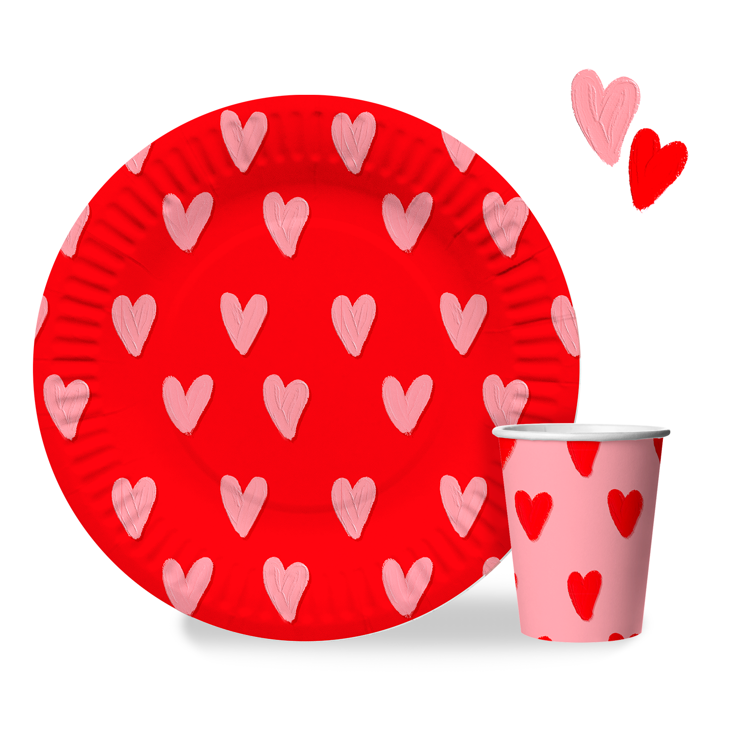 Тарелки (7''/18 см) Сердечки, 6 шт.