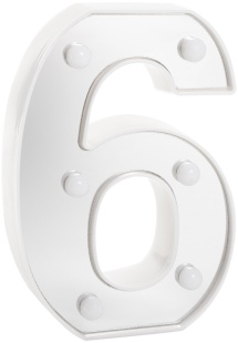 Световая фигура Цифра, 6/9, 16 см. Серебро, 1 шт.