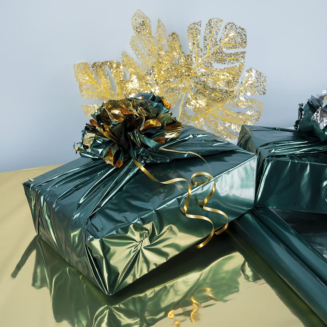 Полисилк 25мкм (1*20 м) Изумрудный/Золото, 1 шт.