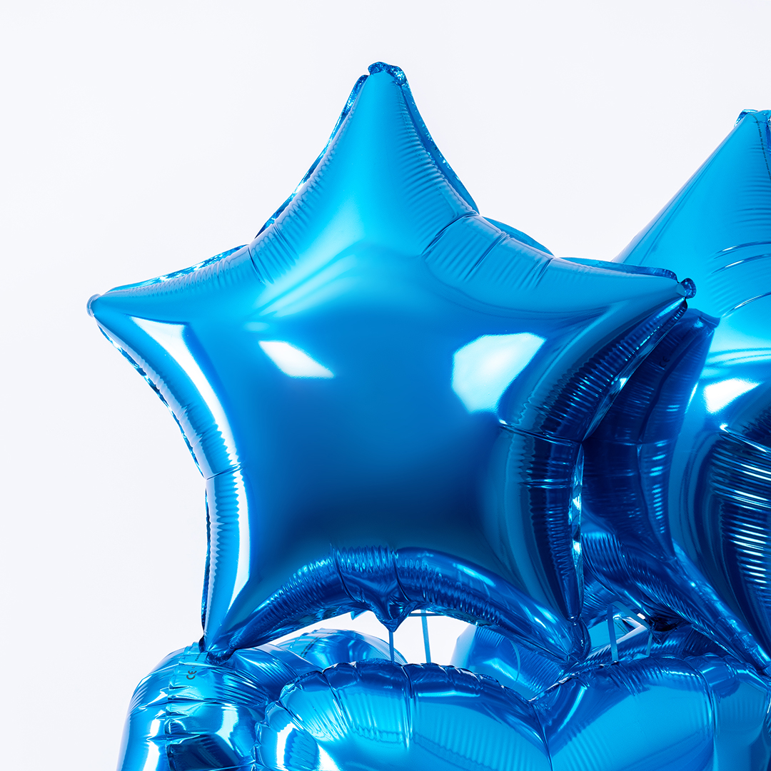 Шар (18''/46 см) Звезда, Синий, 1 шт.