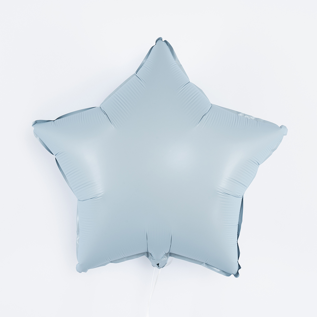 Шар (18''/46 см) Звезда, Голубой, Сатин, 1 шт.