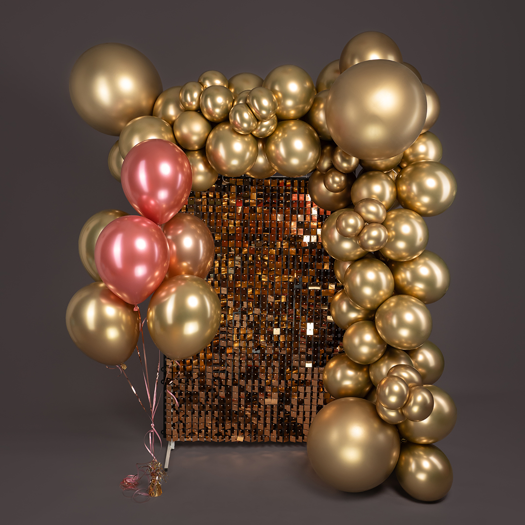 Шар (12''/30 см), Золото, хром, 50 шт.