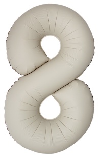 Шар (40''/102 см) Цифра, 8 Slim, Кремовый Латте, Матовый, 1 шт.