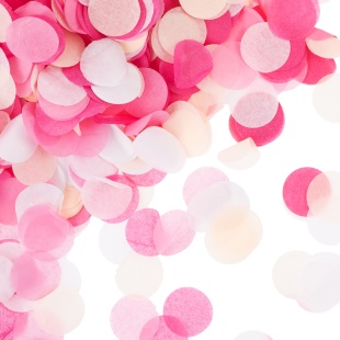 Конфетти тишью Круг, Розовый микс, 2,5 см, 50 г.