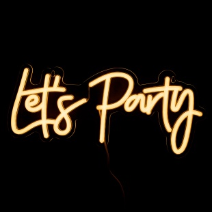 Световая надпись на подложке Let's Party, 18,5*43 см. Теплый белый, 1 шт.