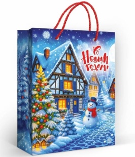 Пакет подарочный, С Новым Годом! (домик и елочка), 18*13,5 см, 1 шт.