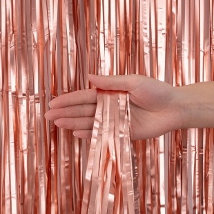 Занавес Дождик Розовое Золото, Матовый металл, 100*200 см, 1 шт.