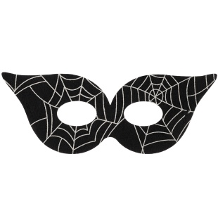 Маска карнавальная, из фетра, Паутинка, Черный/Серебро, 18*12 см, 1 шт. 