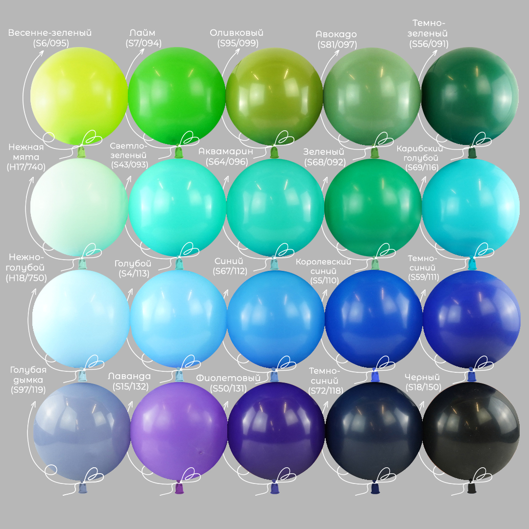 Шар (5''/13 см), Карибский голубой, пастель, 100 шт.