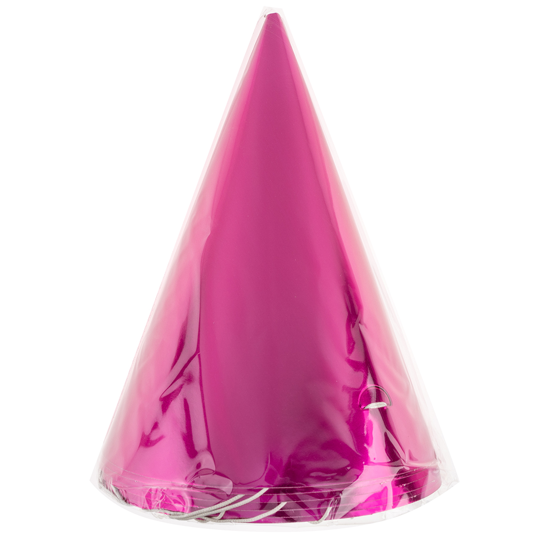 Колпаки, Фуксия, Металлик, 16 см, 6 шт. в упак. 