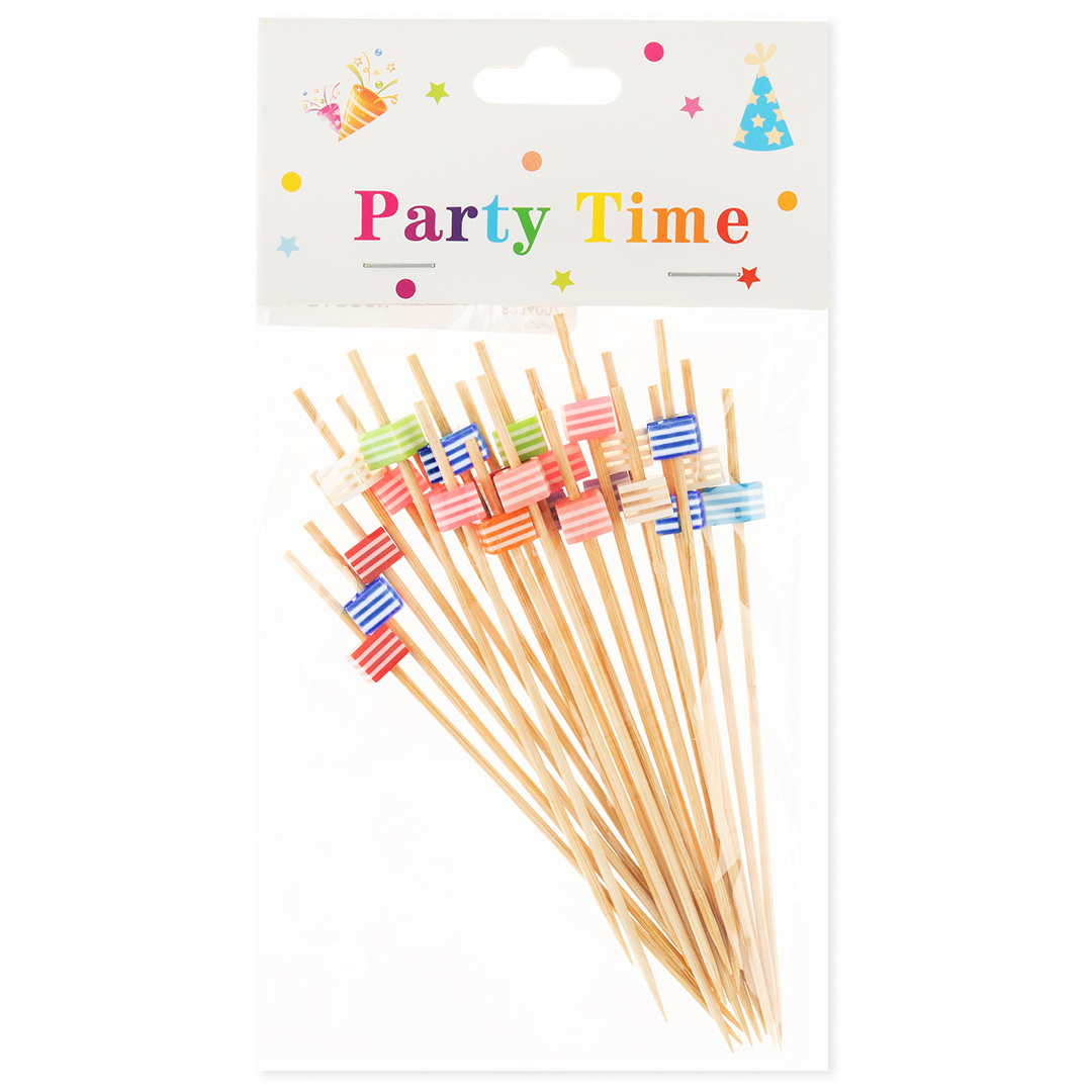 Пики Топперы, Кубики, Ассорти, 12 см, 24 шт.