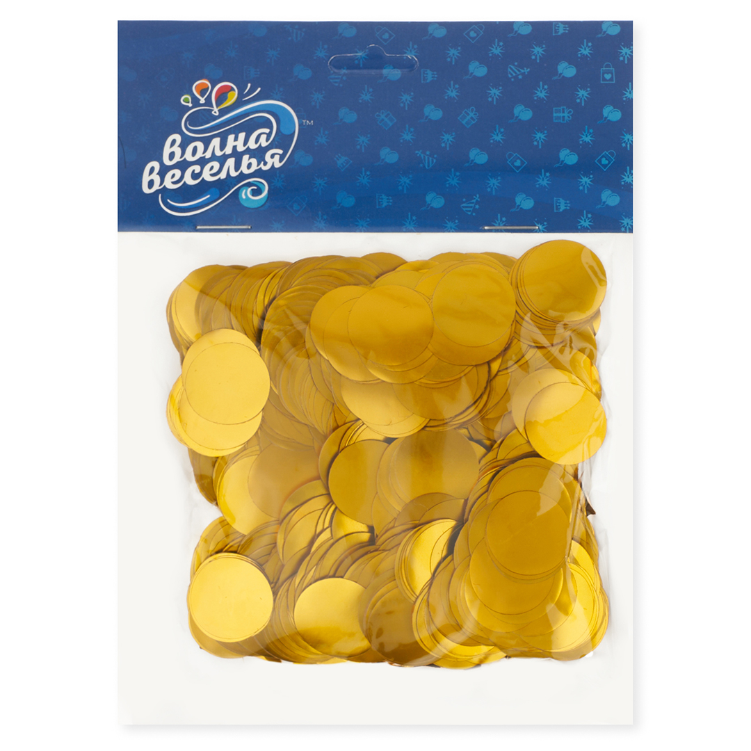 Конфетти фольга Круг, Сусальное золото, Хром, 2 см, 50 г.