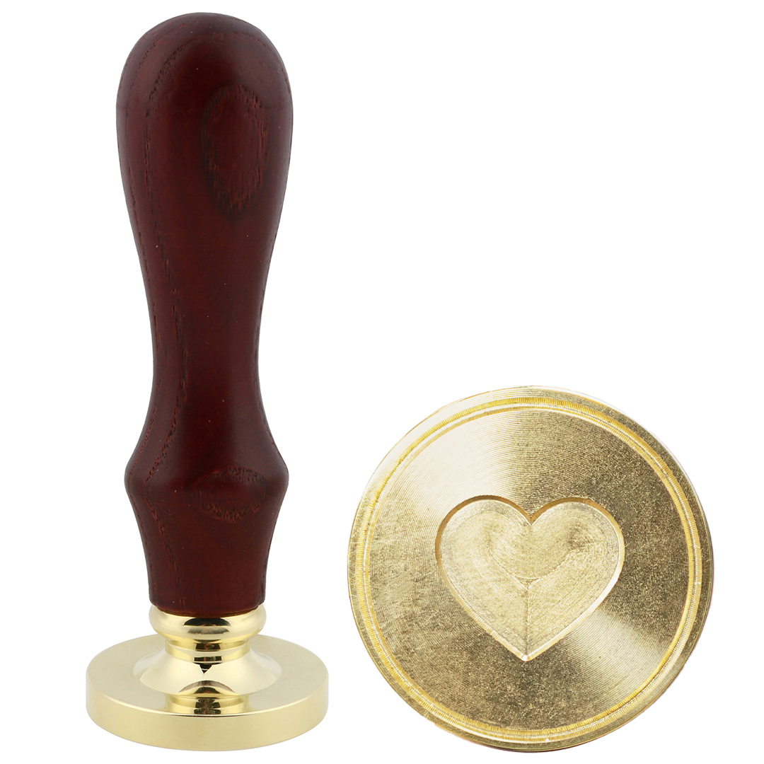 Штамп для сургучной печати Сердце, 3 см. Бежевый, 1 шт.