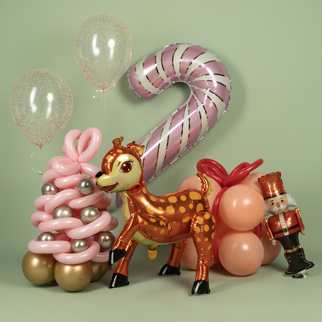 Шар (39''/99 см) Фигура, Леденец трость, Розовый, 1 шт.