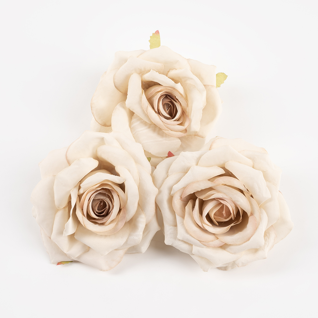 Роза (бутон), искусственная, Кремовый, 9 см, 3 шт. в упак. 