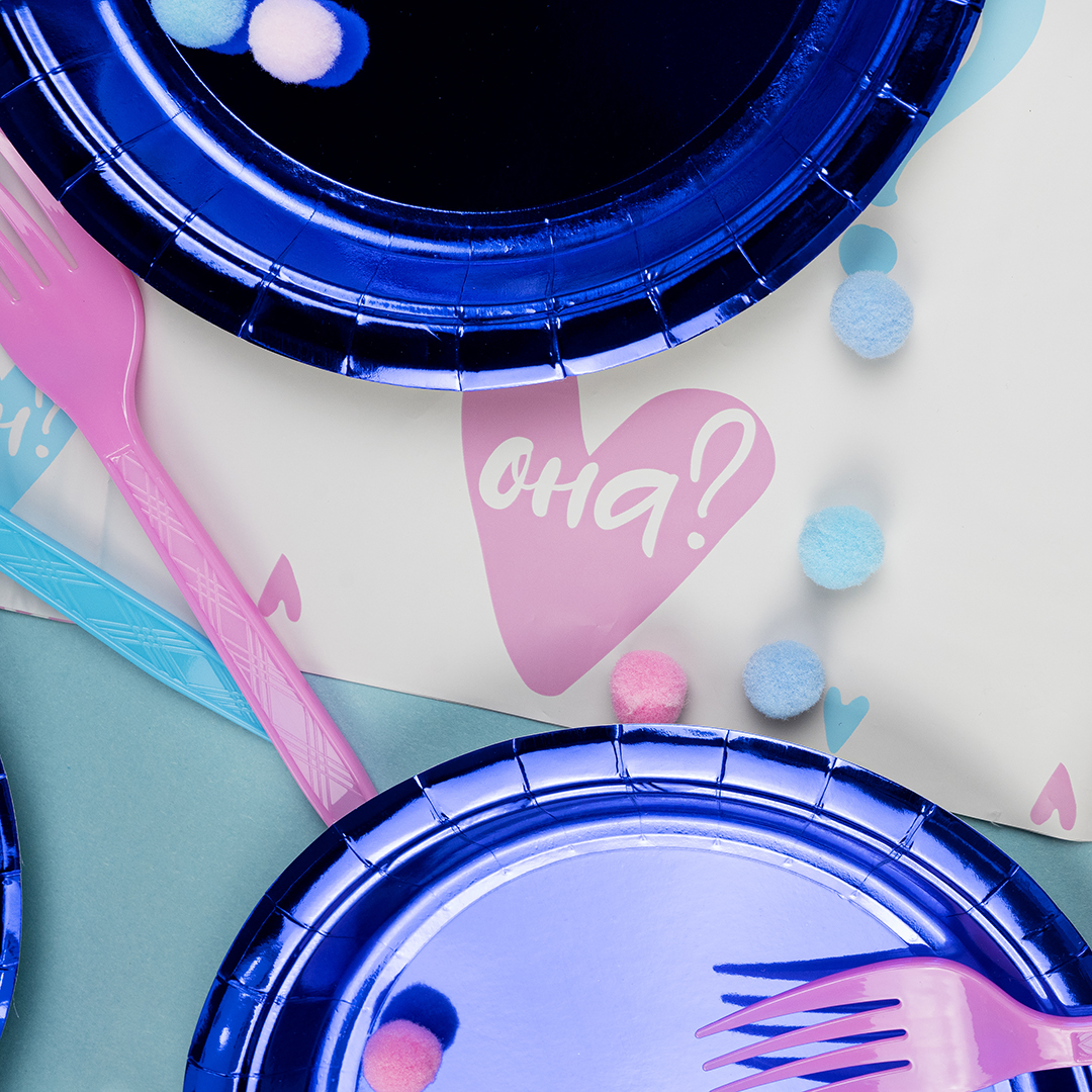 Тарелки (7''/18 см) Синий, Металлик, 6 шт.