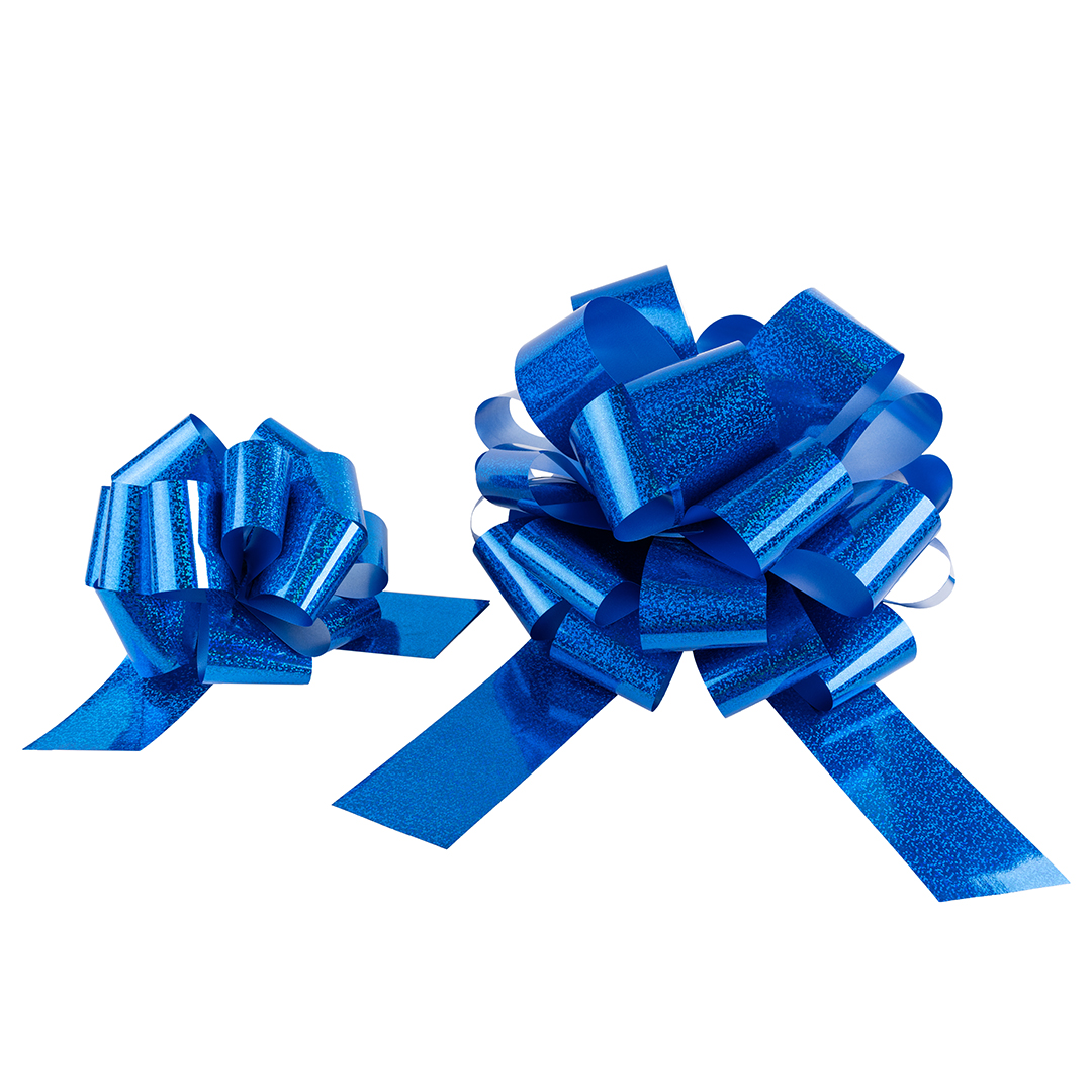 Бант Шар, Синий, Голография, 36 см, 1 шт. в упак. 