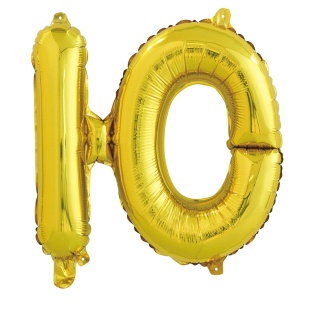 Шар с клапаном (16''/41 см) Мини-буква, Ю, Золото, 1 шт. в уп.