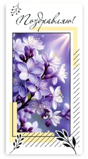 Конверты для денег, Поздравляю! (сирень на солнце), 10 шт.