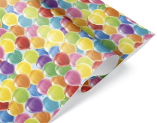 Упаковочная бумага 80гр (0,7*1 м) Красочные шарики, Ассорти, 10 шт.